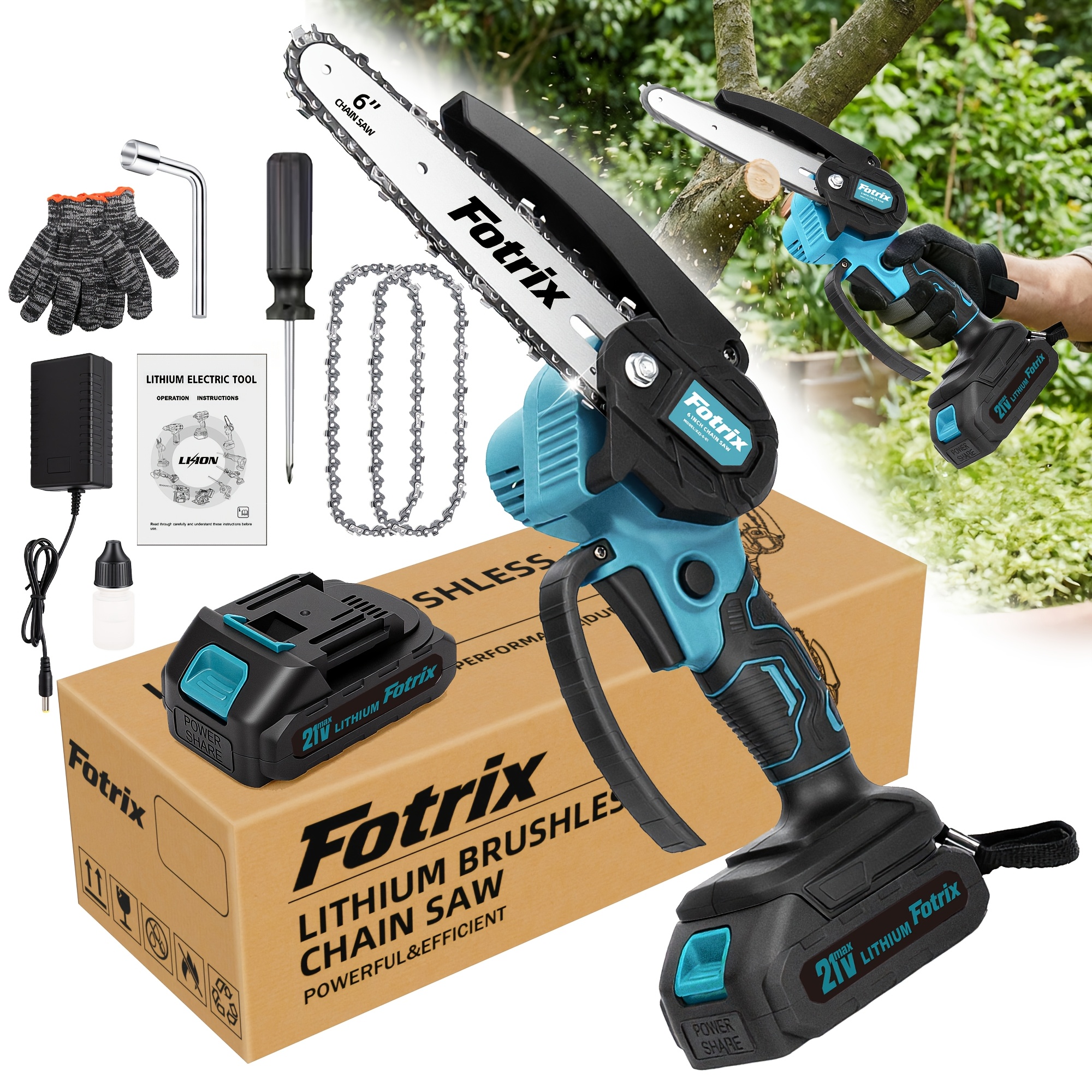 Woodworking Yard Projects - 6-Inch & 8-Inch Cordless Mini Chainsaw
