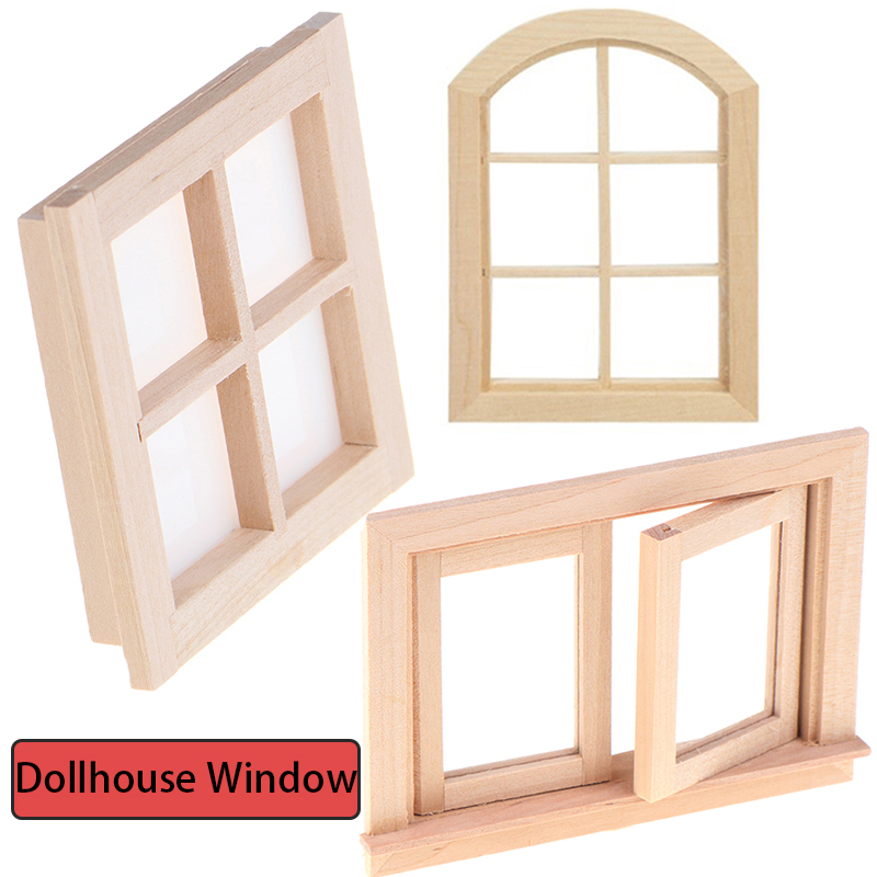 1pcs  DIY Double Window 1/12 D - Wood Woodworking บทวิจารณ์และราคา