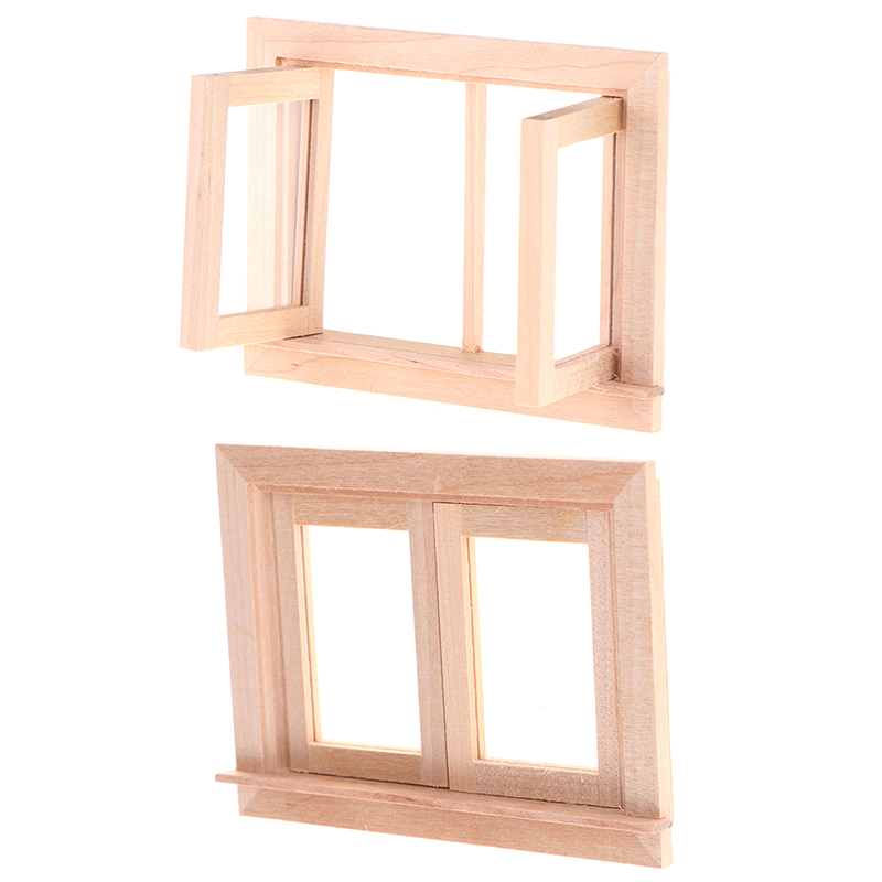 1pcs  DIY Double Window 1/12 D - Wood Woodworking บทวิจารณ์และราคา