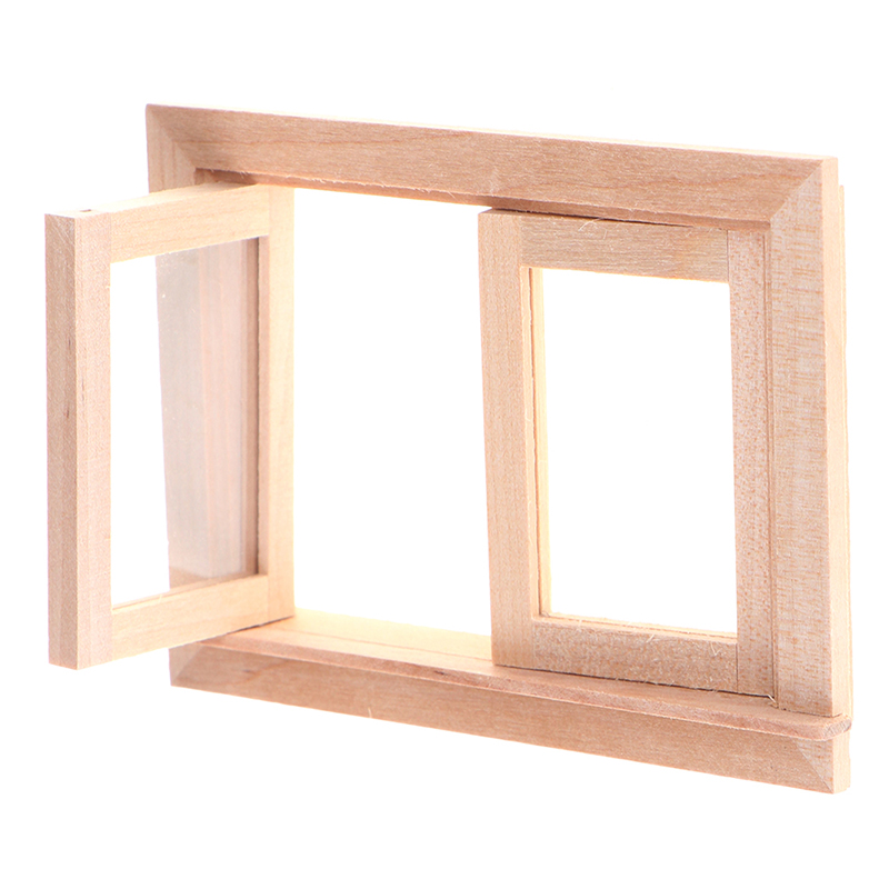 1pcs  DIY Double Window 1/12 D - Wood Woodworking บทวิจารณ์และราคา