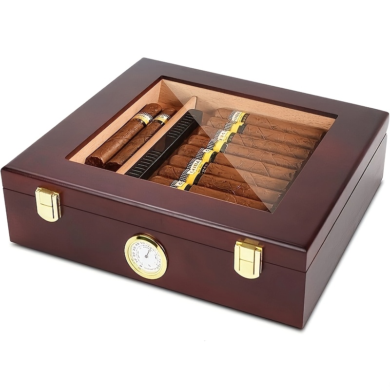 Retro Cedar Wood Cigar Box Cig - Wood Woodworking บทวิจารณ์และราคา
