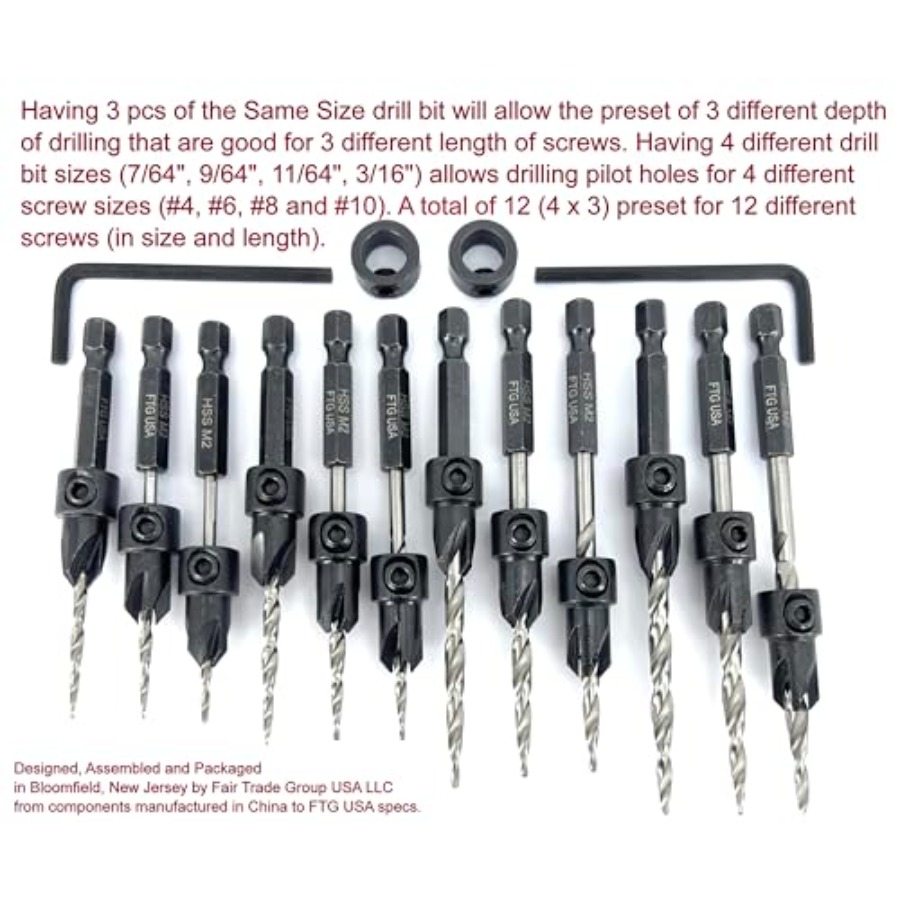 Countersink Drill Bit Set # 7/ - Woodworking Drill บทวิจารณ์และราคา