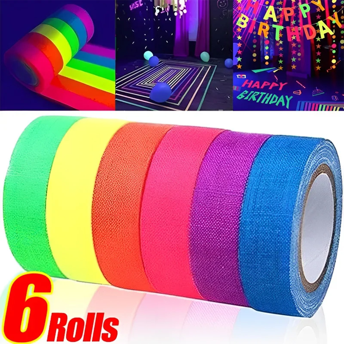 6-Pack Neon Fluorescent Tape S - Woodworking Uv Light บทวิจารณ์และราคา
