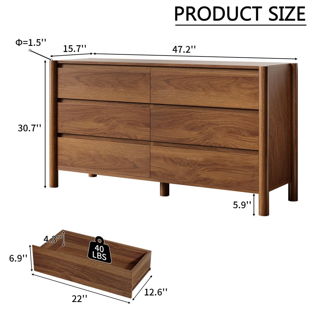 Wide 6Drawer Dresser, Farmhous - Woodworking Tv บทวิจารณ์และราคา