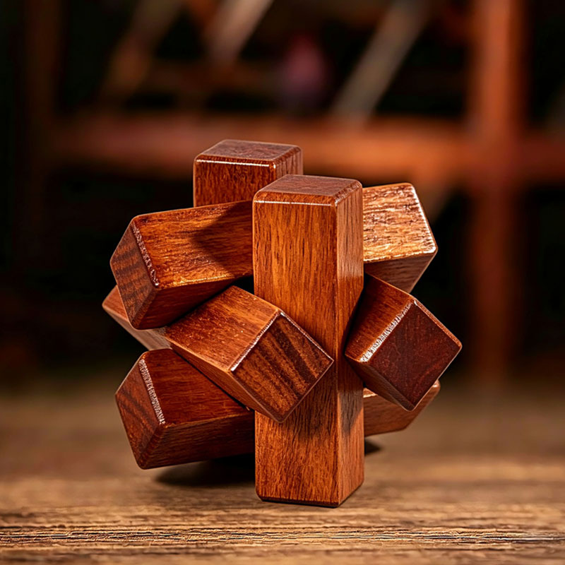 Wooden Knot Puzzle IQ Logic Tr - Woodworking Kids Toys บทวิจารณ์และราคา