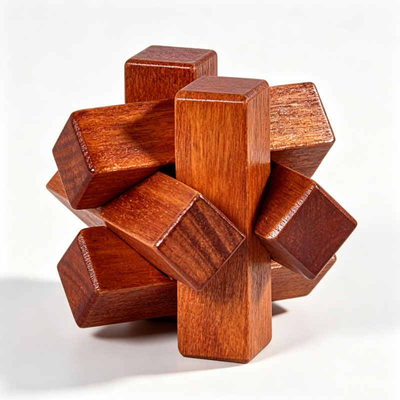 Wooden Knot Puzzle IQ Logic Tr - Woodworking Kids Toys บทวิจารณ์และราคา