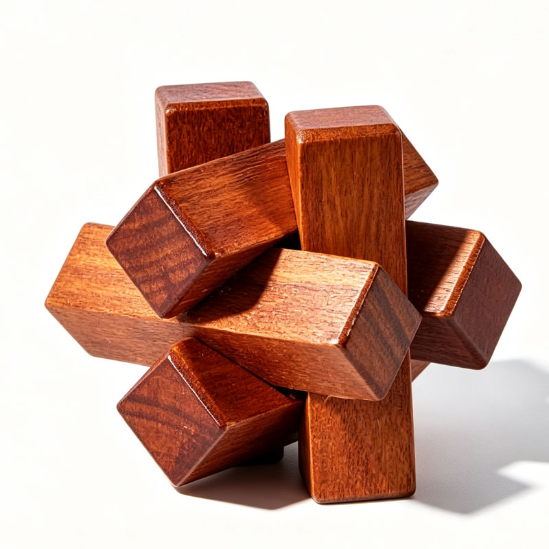 Wooden Knot Puzzle IQ Logic Tr - Woodworking Kids Toys บทวิจารณ์และราคา
