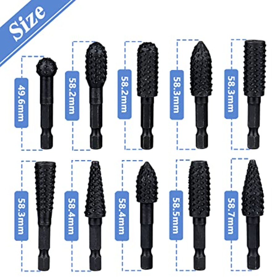 10 Pieces Rotary Burr Rasp Set - Woodworking Drill บทวิจารณ์และราคา