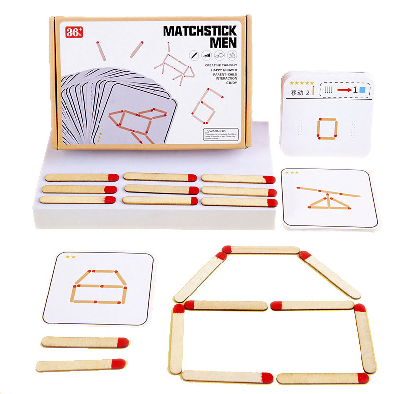 Montessori Matches Puzzles Gam - Woodworking Kids Toys บทวิจารณ์และราคา