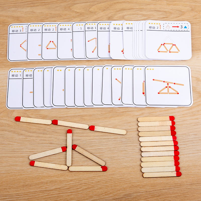 Montessori Matches Puzzles Gam - Woodworking Kids Toys บทวิจารณ์และราคา