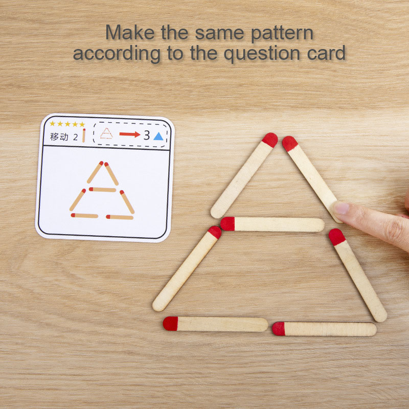 Montessori Matches Puzzles Gam - Woodworking Kids Toys บทวิจารณ์และราคา