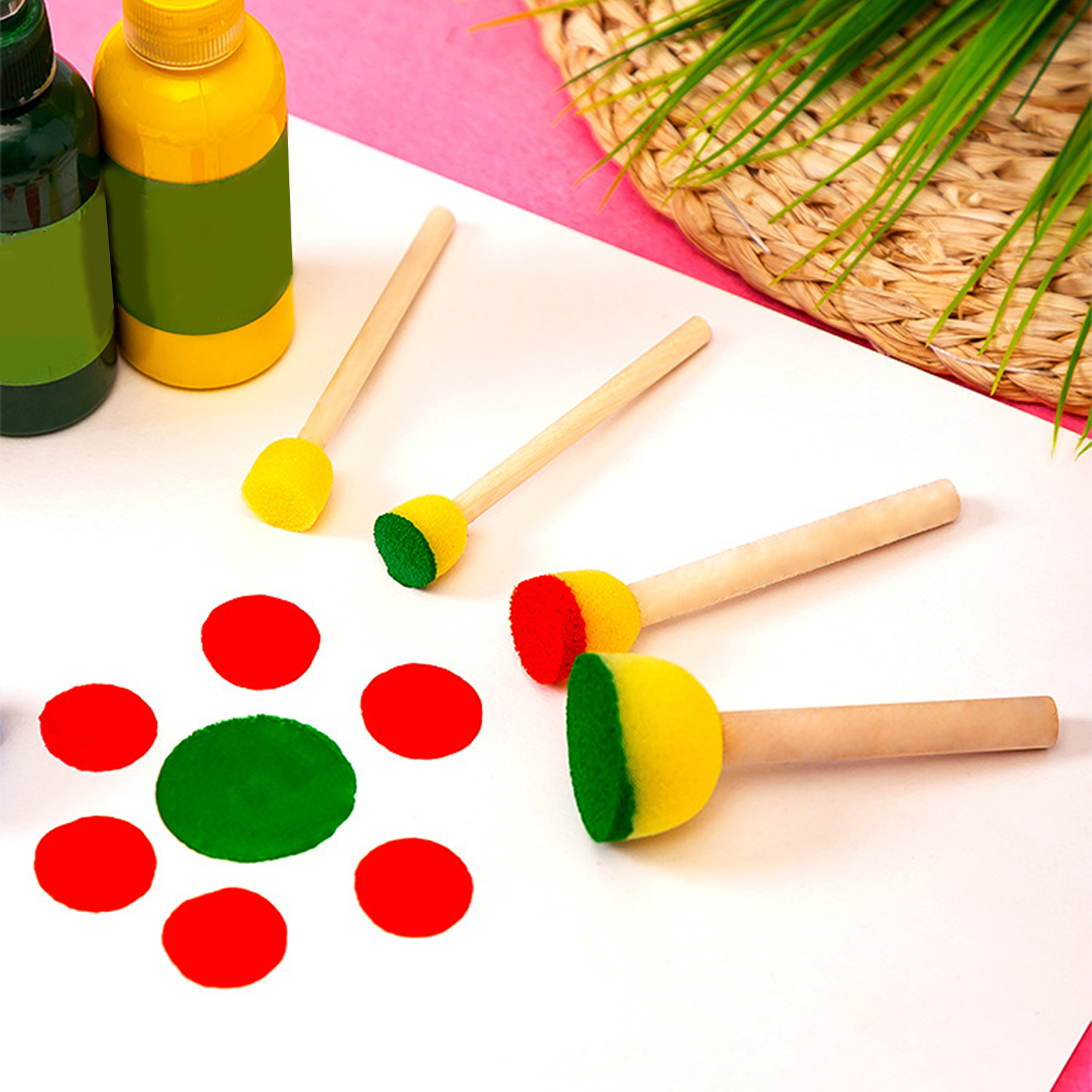 5pcs Round Stencil Sponge Wood - Woodworking Kids Toys บทวิจารณ์และราคา