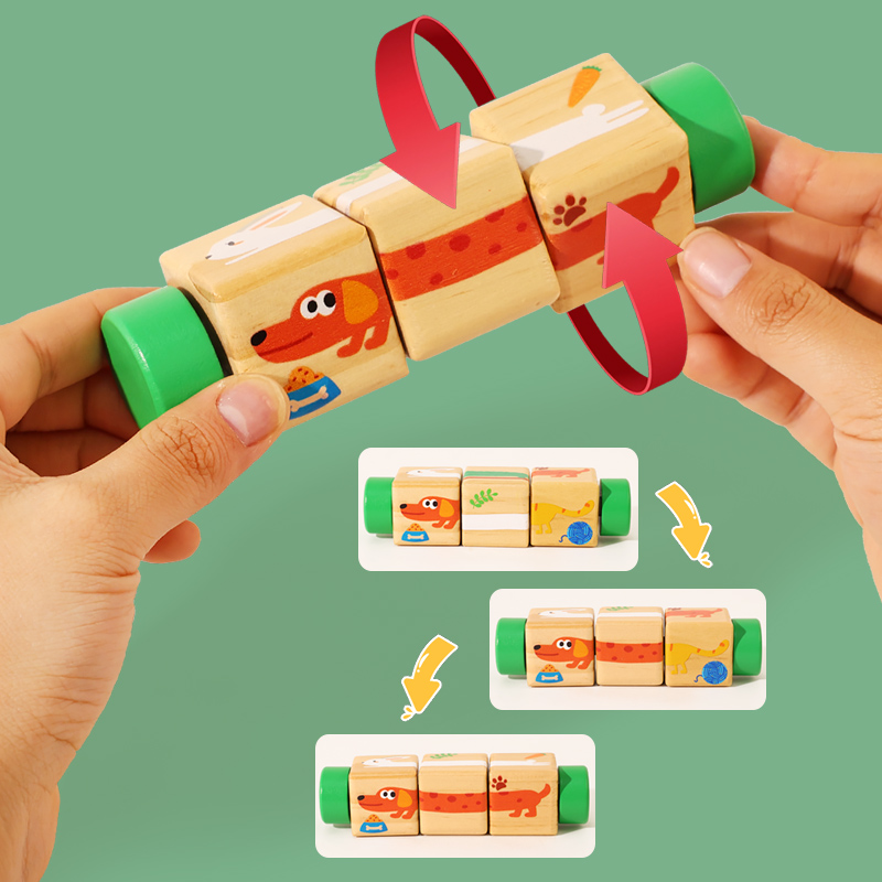 1pcs Baby Wooden Rotating Anim - Woodworking Kids Toys บทวิจารณ์และราคา