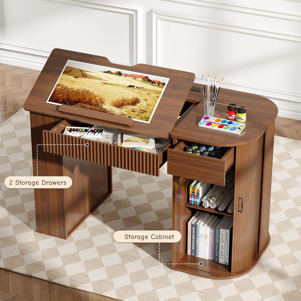 Storage Cabinet Desk with Shel - Wood Woodworking บทวิจารณ์และราคา