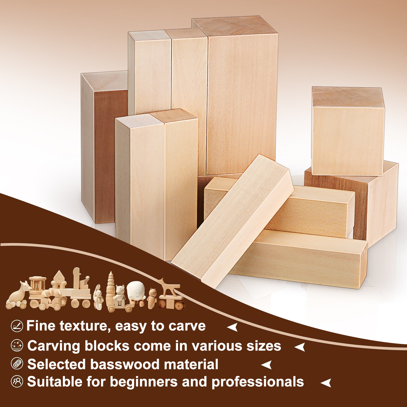 13Pcs Basswood Carving Blocks  - Woodworking Projects Art บทวิจารณ์และราคา