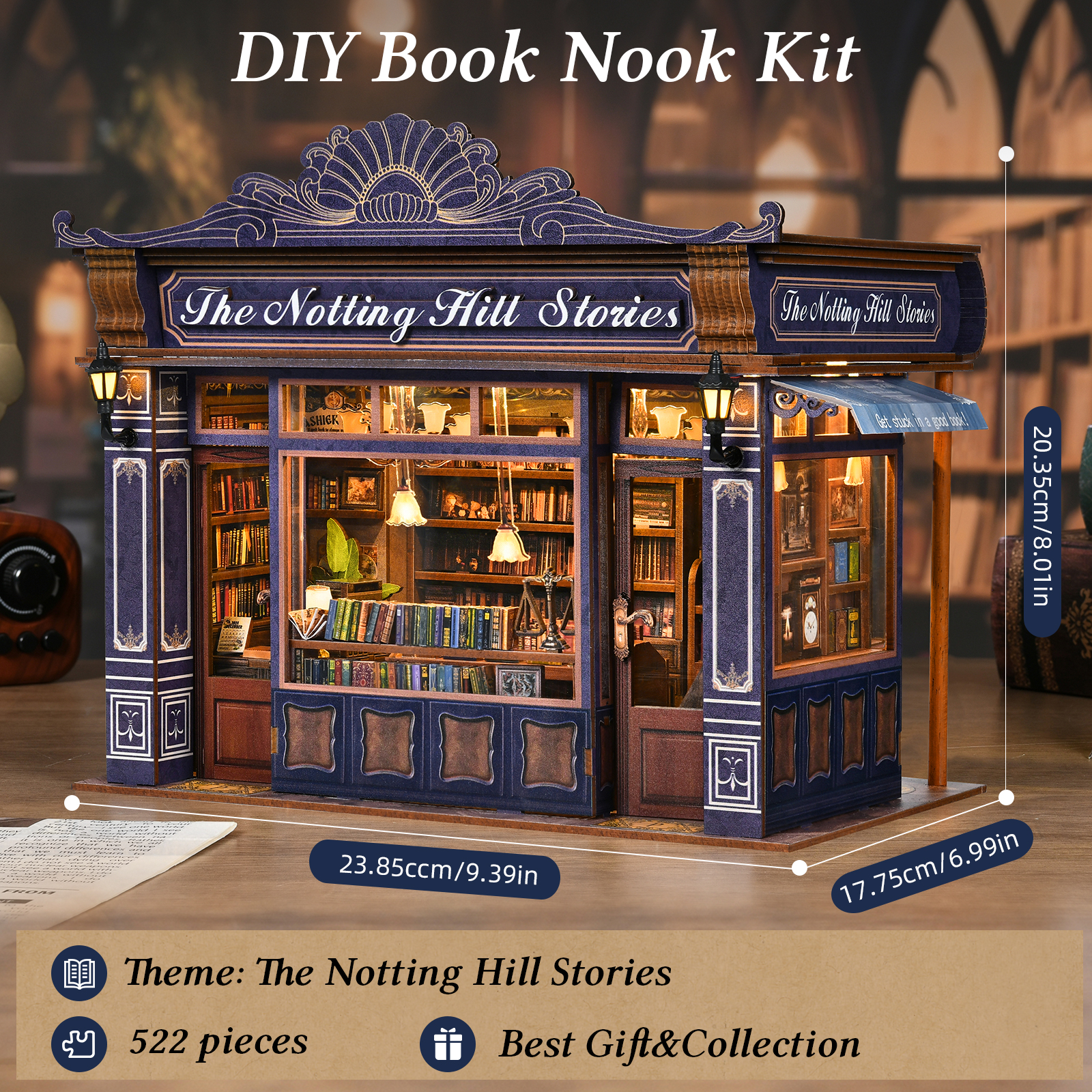 DIY Book Nook Kit Notting Hill - Woodworking Tv บทวิจารณ์และราคา