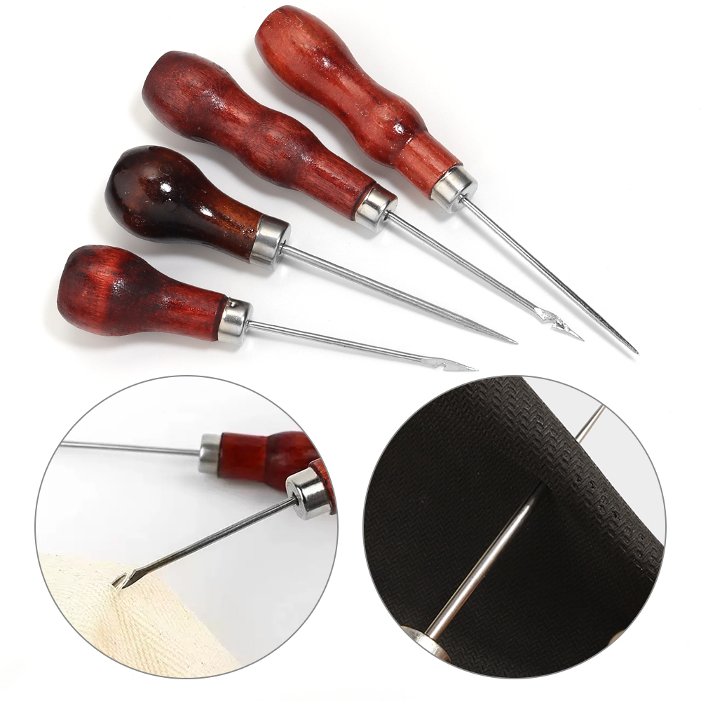Wooden Handle Awls DIY Leather - Woodworking Shoes บทวิจารณ์และราคา