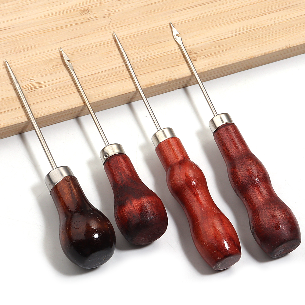 Wooden Handle Awls DIY Leather - Woodworking Shoes บทวิจารณ์และราคา