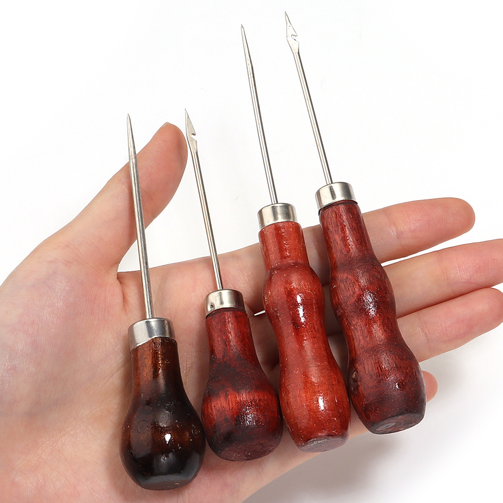 Wooden Handle Awls DIY Leather - Woodworking Shoes บทวิจารณ์และราคา