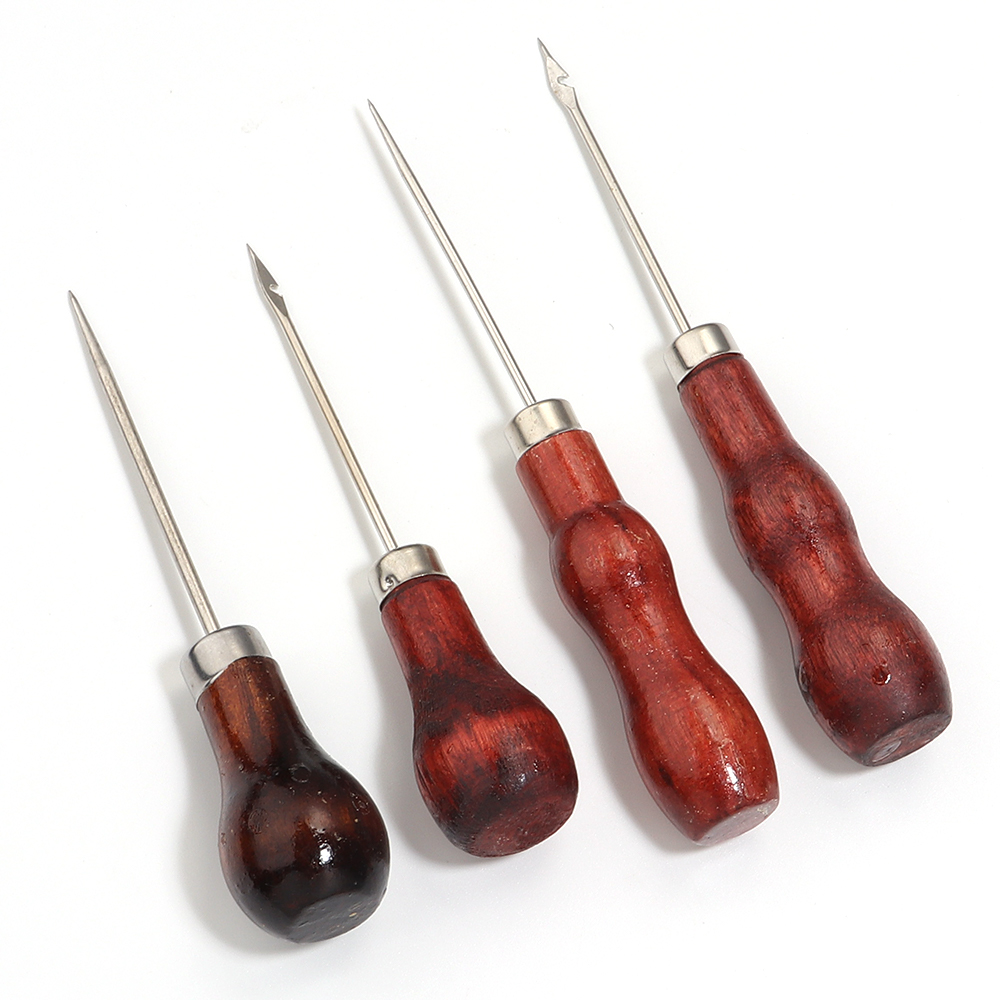 Wooden Handle Awls DIY Leather - Woodworking Shoes บทวิจารณ์และราคา