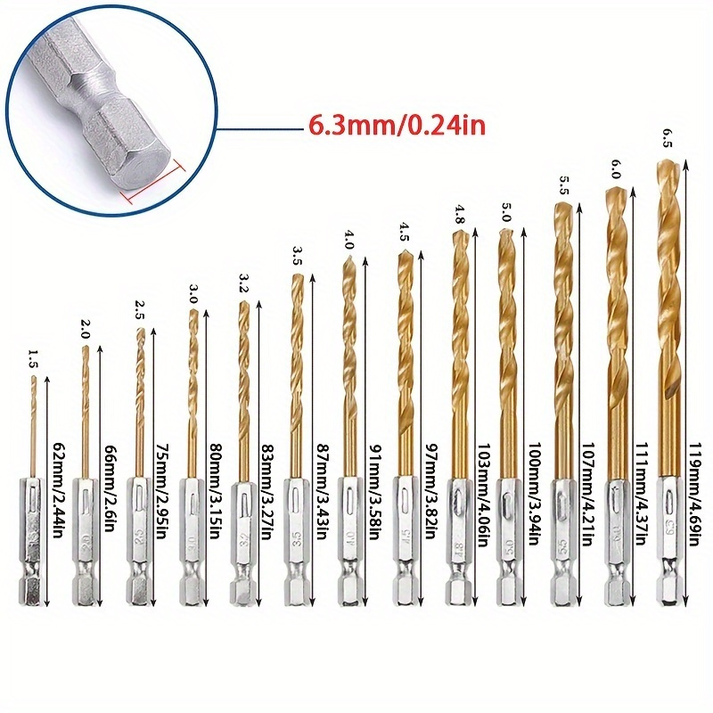 13pcs Titanium Coated Twist Dr - Woodworking Drill บทวิจารณ์และราคา