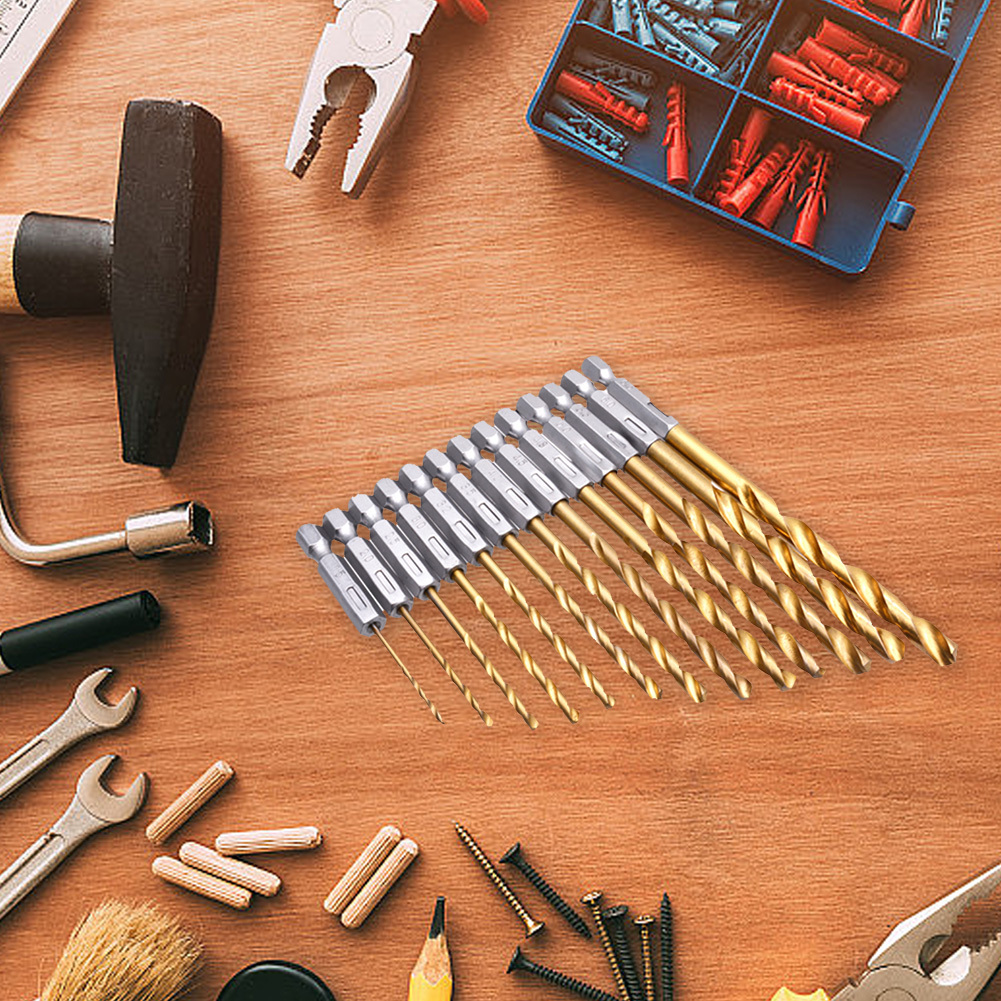 13pcs Titanium Coated Twist Dr - Woodworking Drill บทวิจารณ์และราคา