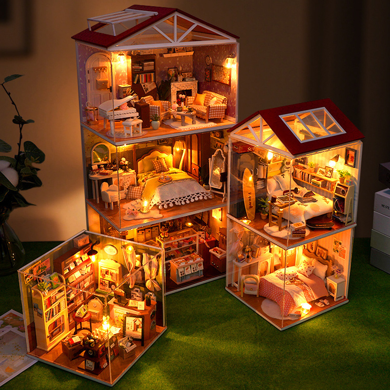 DIY Wooden Dollhouse Mini Bedr - Woodworking Kids Toys บทวิจารณ์และราคา