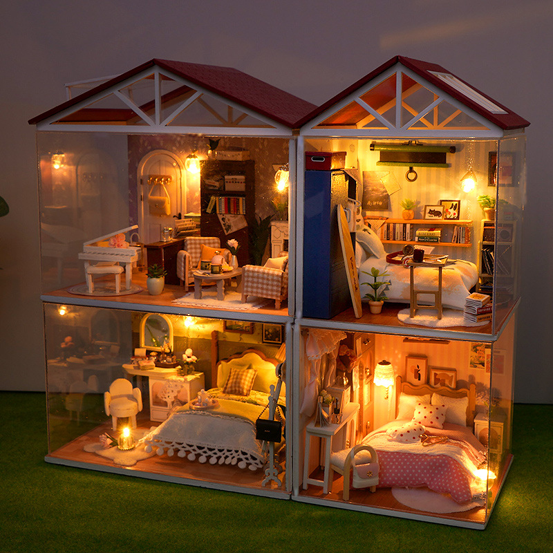 DIY Wooden Dollhouse Mini Bedr - Woodworking Kids Toys บทวิจารณ์และราคา